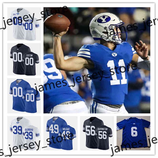 Американский футбольный колледж колледж колледж 2022 NCAA Byu Brigham Young Cougars Football Jersey 21 Джексон МакЧесни 41 Keenan Pili 20 Sione Finau 22 Ammon Hannemann 11