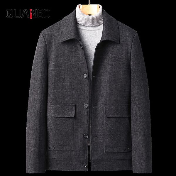 Erkek Suit Blazers Quanbo Erkekler Klasik Günlük Kış Yün Ceketleri 2021 Yeni Gelişler Yüksek Kaliteli Tek Göğüslü Moda Ekose L220902