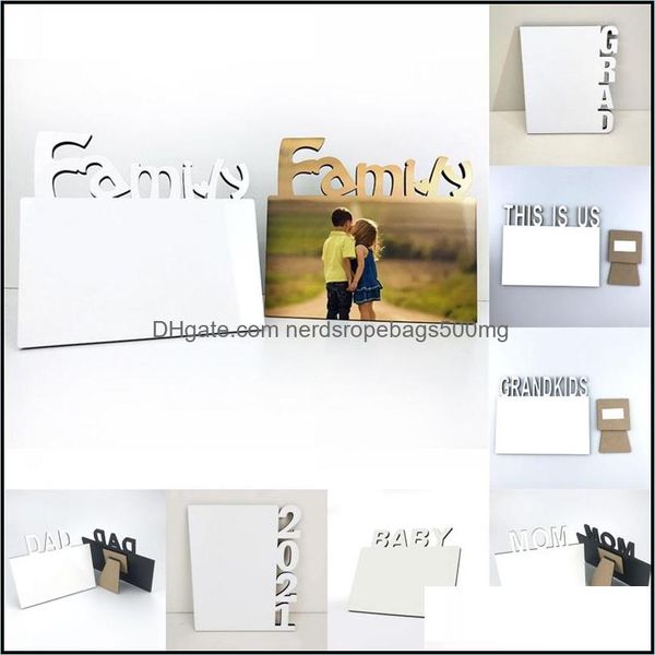 Cornici Sublimazione Blanks Po Plate Alfabeto inglese Album fai da te Decorazioni per la casa Amore/Mamma/Famiglia/2021 Cornici 591 V2 Drop Delivery 2021 Dhnhg