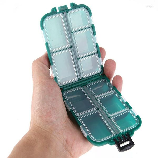 Acessórios de pesca RECENDO ASSENHO DE FISH CAIXA DE ARMAÇÃO DE GAÇA 10 Grid Recipiente de plástico Ash5 Waders Tackle Gear Tool Ferramentas Os organizadores