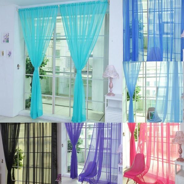Vorhang, transparente Vorhänge für Wohnzimmer, Lichtdurchlässigkeit, helle Farbe, Polyester, angenehm zu berühren, Türvorhang