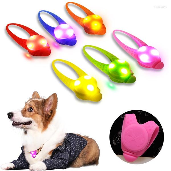 Colarinhos de cães liderados de silicone pingente luminoso com gato colarinho de tag personalizado acessórios de luz noturna
