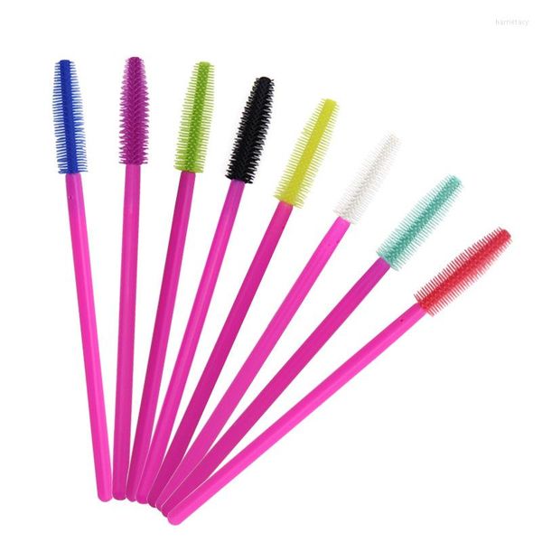 Pincéis de maquiagem 50 PCs PCS Silicone Gel Eyelash Brush Mascara Rose Red Wands Lashes Eyes Extensão Ferramentas de Beleza Profissional