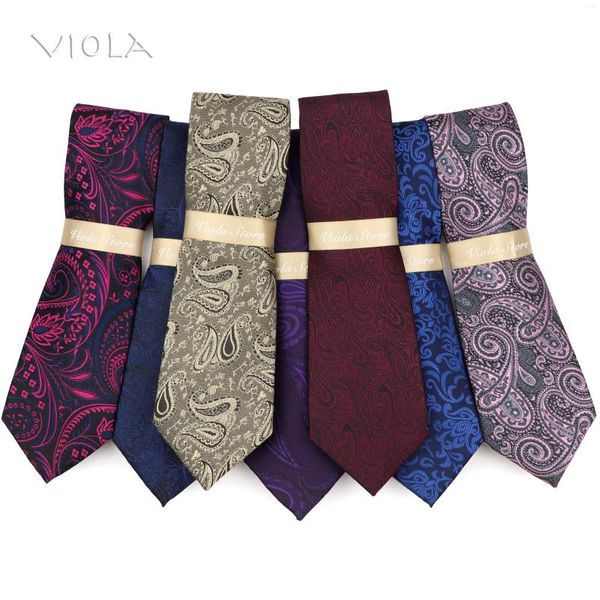 Papillon Vintage Classico Paisley Cravatta 8 cm Navy Rosso Blu Rosa Poliestere Uomo Quotidiano Festa Banchetto Abito Tuxedo Cravatta maschile Accessorio regalo