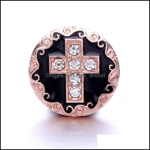 Gancos de ganchos Gadgets Rhinestone Gadgets Cross Cross 18mm Snap Button Charms para Snaps Diy Jewelry GolS Fornecedores Drop DHSELLER2010 DHWOL