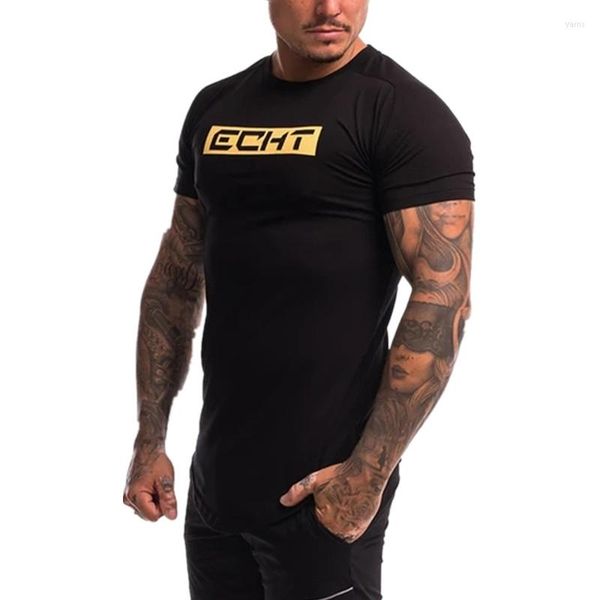 Herren T-Shirts Herren Sommer Marke Bodybuilding T-Shirt Baumwolle Gym O-Ausschnitt Kurzarm Casual Slim Fit T-Shirt