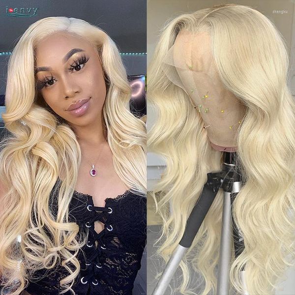 13x4 613 LACE BLONDA CABELO FRONTAL HUMANO HUMEIRA PARA CABELO CORREDO CORPO CORPO PREVISÃO FRONTAL PRINCUCK Brasileiro Fechamento para mulheres Remy