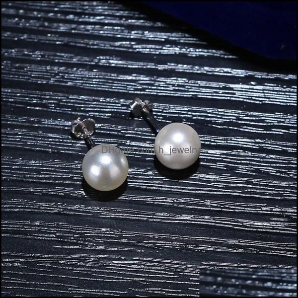 Charm Orecchini di perle da donna 7-8 mm Pop Simple Low-Key Luxury Designer Drop Delivery 2021 Gioielli Dhseller2010 Dhljd