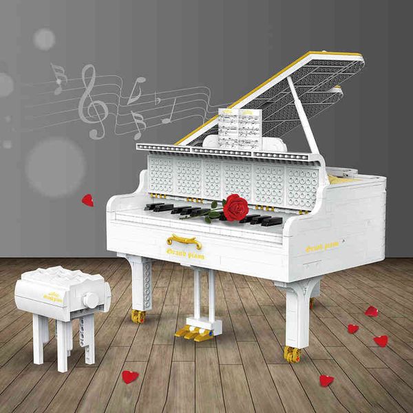 Blocchi Blocchi 2745 pezzi Il pianoforte a coda Modello Building Blocks Strumenti creativi Set di mattoni Giocattoli fai da te Regali di compleanno per bambini Adulti Amici T220901