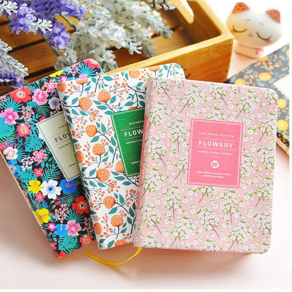 Notepads Ankunft niedliche PU Leder Blumenblumen Schedule Buch Tagebuch Weekly Planer Notebook School Office Supplies Kawaii Briefpapier 220902