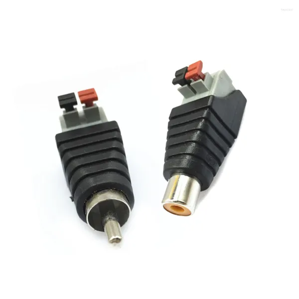 Cabos de computador 2 PCs Fio de alto -falante A/V Cabo para áudio feminino RCA conector Pressione Terminal de plugue e acessórios de vídeo