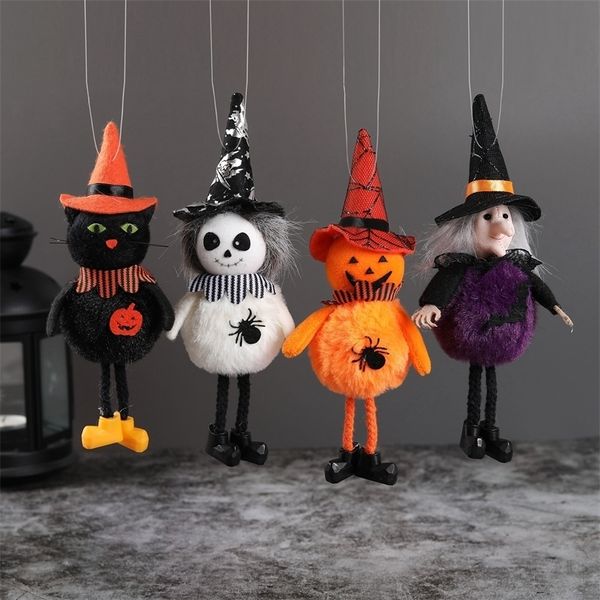 Другое мероприятие поставлено поставки 1PC Halloween Doll Bar Decor Decor Pumpkine Witch Witch Black Cat Count Scary Halloween Kids Gift Cormeration для дома 220901