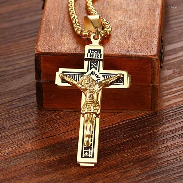 Anhänger Halsketten Retro Jesus Liebe und Erlösung Kreuz Halskette für Männer Frauen Religiöser Glaube Amulett Schmuck Geschenk