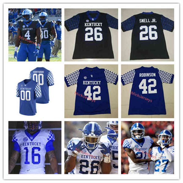 American College Football Wear College NCAA Kentucky Wildcats Jersey de futebol Josh Paschal Joey Gatewood Kelvin Joseph Drennen Sam Anaele JJ. Weaver Joel Williams