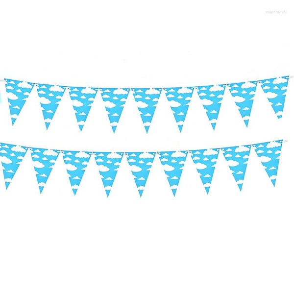 Decoração de festa Blue céu nu nuvens de aniversário Banner Banner Supplys Cartoon Story Garlands Garlands para crianças Decorações de chá de bebê