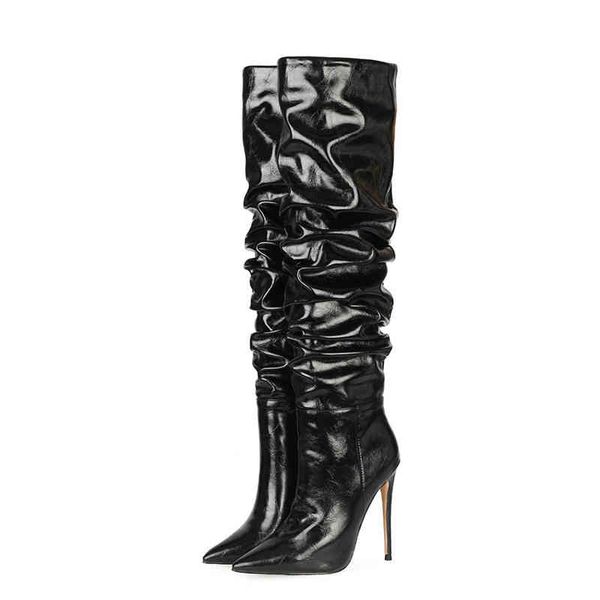 Сапоги Women Women Dight Be Heel с твердым цветом плюшевы в Rome Classics Женские туфли Long Wome 220903