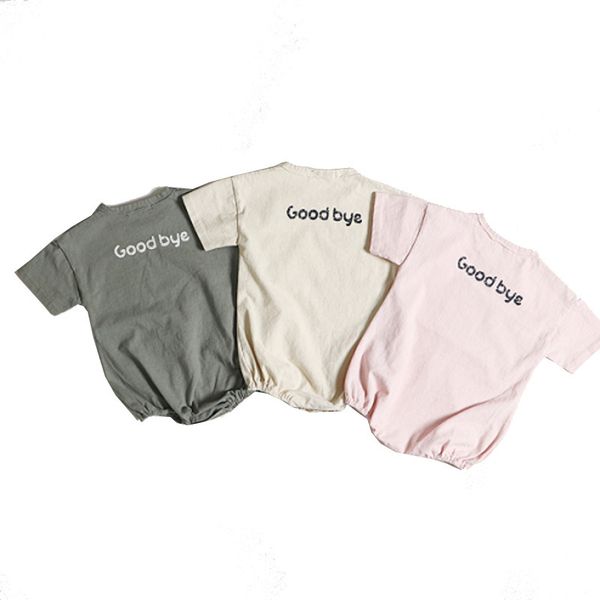 Sommer Strampler Koreanischen Stil Baby Bodys Brief Drucken Jungen Mädchen Overalls Nette Säuglingsspielanzug Kleidung 20220903 E3