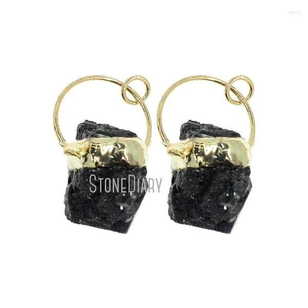 Подвесные ожерелья PM38077 TIN Black Tourmaline Gold Plarted Free Force Drustic Coney Dewelry