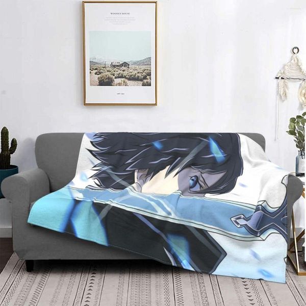 Decken Sword Art Online Kirigaya Kazuto Juvenile Anime Decke Flanell Frühling Herbst Spieler Warme Überwürfe für Winterbettwäsche