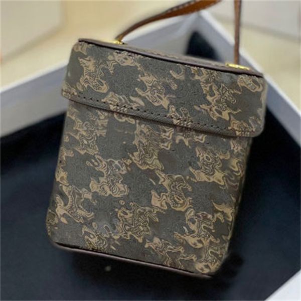 Box Cuir Sacos Smootos Triomphe Minaudiere em Lizard Vaidade Casal Designer de Bolsa de Luxo Crossbody Bag Saco de ombro Carteira