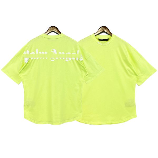 Camisetas masculinas Palms Angels de manga curta Redonda algodão unissex feminino amantes casal moda moda letter logotipo namorado gif 025