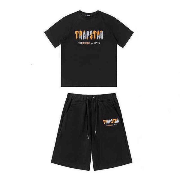 Trapstar camisetas masculinas fatos de treino estilo europeu e americano sportwear alta qualidade casal trapstars camiseta e shorts direto da fábrica sal c14