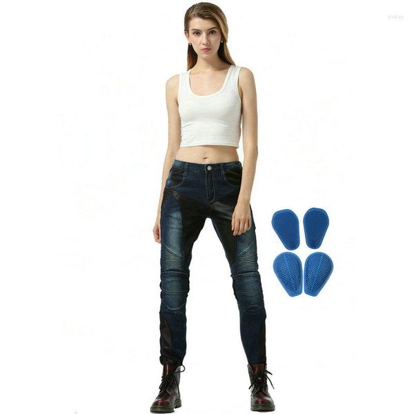 Abbigliamento da moto S Pantaloni da equitazione femminili lunghi da motociclista Jeans traspiranti in rete estiva Pantaloni slim protettivi da cavaliere da donna