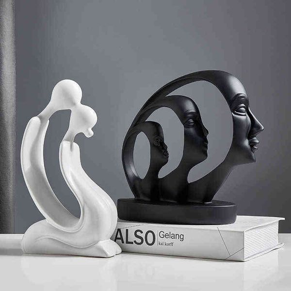 Dekorative Figuren, abstrakte Kunsthandwerk, menschliche Gesichtsfiguren, Statuen, Skulpturen, Zuhause, Wohnzimmer, Tischdekoration, Büro, Schreibtisch, Zubehör, Geschenke für Freunde