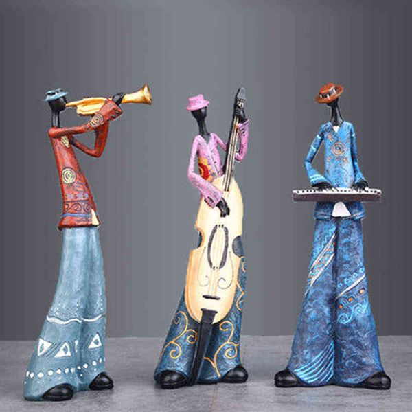 Figurine decorative in resina Creative Western Rock Band Modello Figurine Art Music Figurine per interni per la decorazione della camera Regali Articoli decorativi per la casa