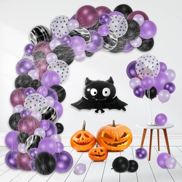 Weihnachtsdekorationen Halloween Ballonbogen Kit Girlande mit Fledermausballons Spinnennetz für Tagesthema Babyparty Geburtstag Ba Bdesybag Amjdv