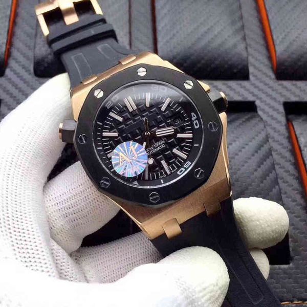 Luxuriöse mechanische Herrenuhr Jf Offshore Ap15703, vollautomatische Armbanduhr mit Silikonband, Schweizer Es-Marke