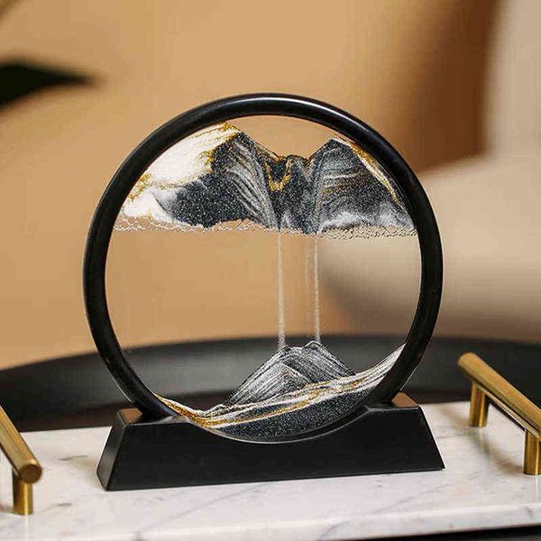 Dekorative Figuren, kreative 3D-Treibsand-Kunstdekoration, Tiefsee-Sandlandschaft, Sanduhr, mobile Sandmalerei, Wohnzimmer-Dekoration, Zuhause, Docer-Geschenk