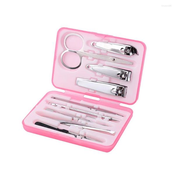 Kits de arte unhas 10pcs Manicure Manicure Caixa de plástico Clipper Aço inoxidável Profissional Cutter Ferramentas Portáteis para viagem de viagem