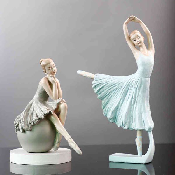 Objetos decorativos Figuras Jieme Creative Home Resin Crafts Ballet Girl Room Raso Quarto Modelo de Arte Decorações de Casa T220902