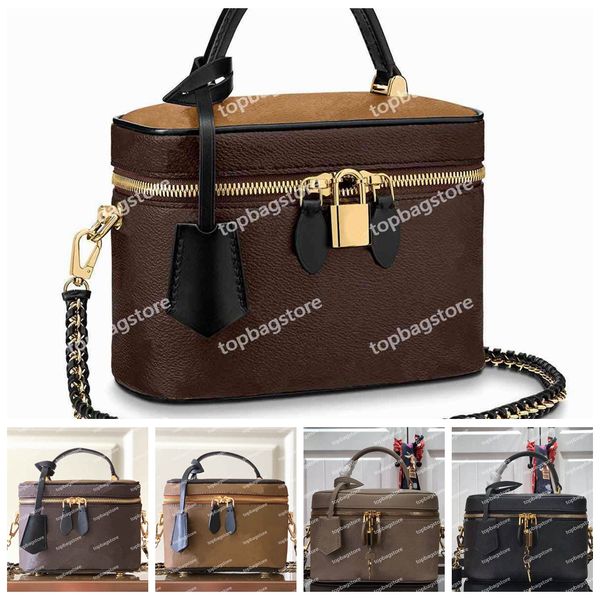 Bolsas Vanity Designer Mini Bolsa de Cosméticos Couro Luxo Moda Ombro Transversal Bolsa Alça Corpo Cruzada Alta Qualidade