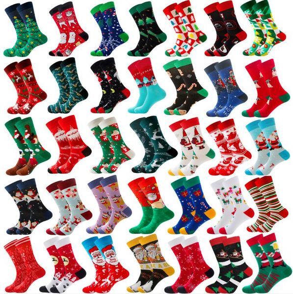 Meias de Natal homens homens homens de alta qualidade Algodão Feliz Personalidade Cartoon Inverno Autumn Long Sock