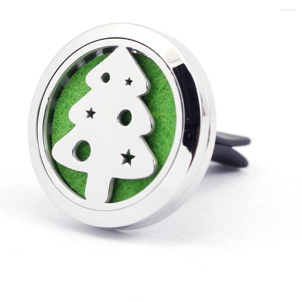 Collane con ciondolo Vari design 30 mm in acciaio inossidabile albero di Natale auto aroma olio essenziale diffusore medaglione clip di sfiato per