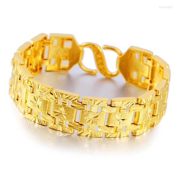 Bracelets de link soltam o Vietnã Aluvial Gold Moda Moda Simple Tanques Correntes Designs