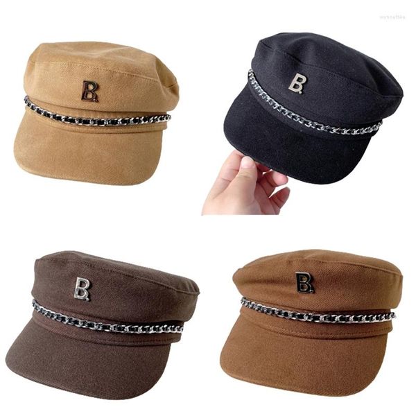 Boinas de boinas de estilo retro senhoras garotas boina bo boy boy pico de chapéu militar 4 cores g5ae