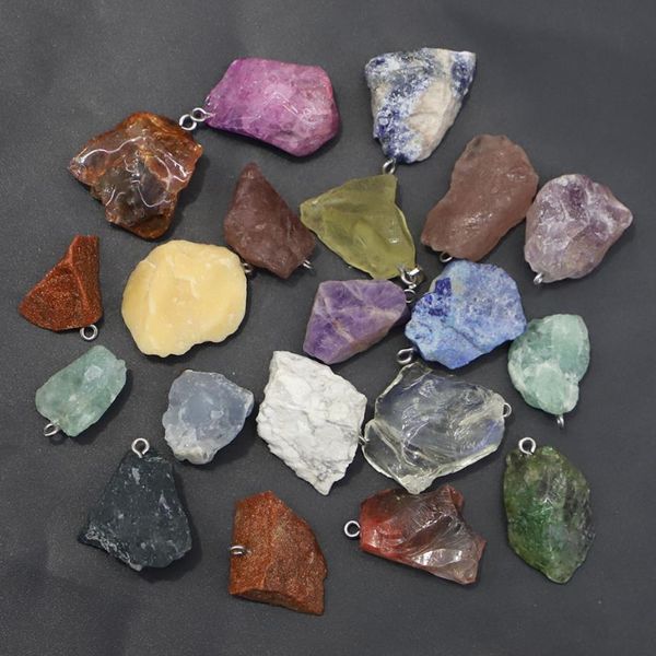 Chakra Natural Stone Trendy Accantinato Assortiti Assortiti druzy a forma di agata irregolare Cristallo Pendenti collane fai -da -te Gioielli che rendono l'ingrosso