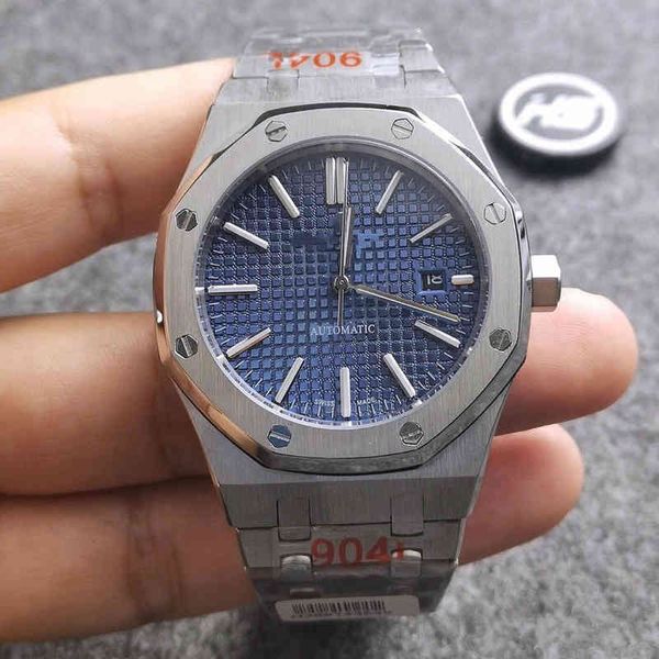 Relógio mecânico automático masculino da série Royal Offshore 15400 pulseira de aço esportiva à prova d'água