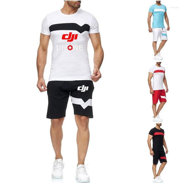 Men's Tracksuits 2022 DJI Profissional Pilot Drone Men Harajuku Treinando Treinamento Impressão de Verão Elegant shorts de camiseta