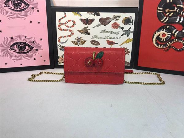 3A Tasarımcı Kiraz Zincir Çantası Lüks Woc Omuz Tote Çanta Crossbody 481291 Deri siyah moda iki katlı cüzdan totes çapraz gövde çantası Messenger debriyaj çantaları