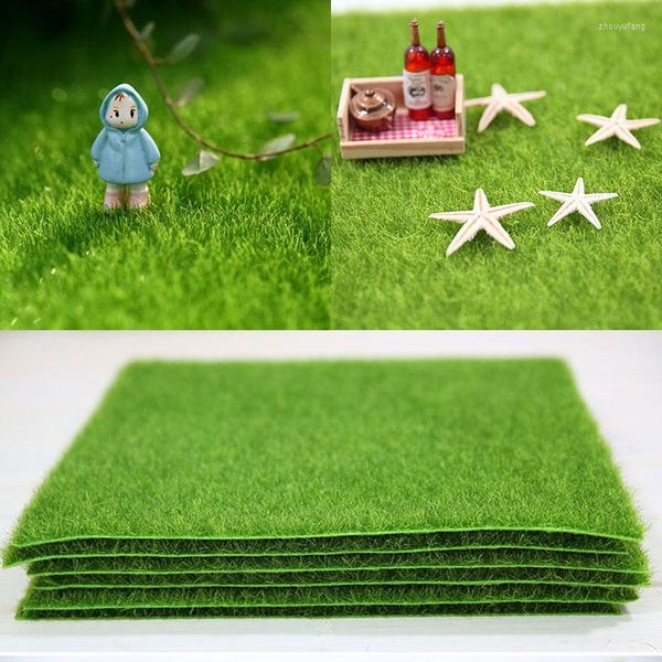 Flores decorativas 1pc 15/30cm de alta qualidade Artificial Grass Green Micro paisagem decoração Diy Mini Fairy Garden Ornamento de gramado falso