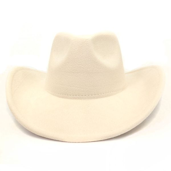 Novo chapéu de cowboy ocidental de 9cm de 9cm homens homens fascinadores vintage Fedora chapéus de inverno de luxo elegante chapéus femininos