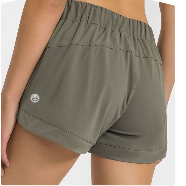 LU LU LEMONS Pantaloncini casual da donna Abiti da yoga Pantaloncini sportivi da yoga Lady Tinta unita Possono essere indossati all'esterno Allenamento Fiess Pantaloni traspiranti ad asciugatura rapida