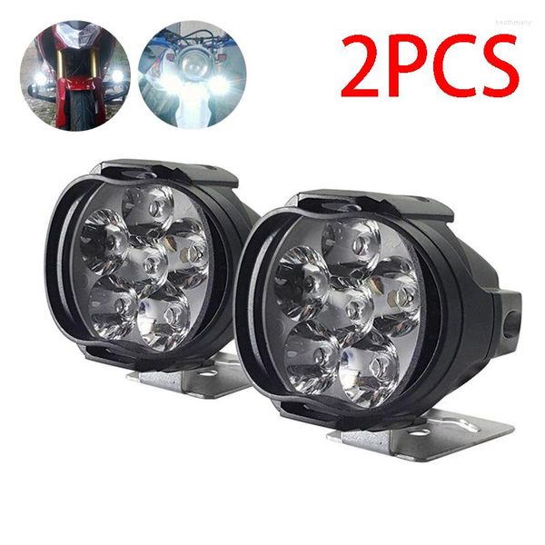 Luzes noturnas 2pcs 6 Farol LED para motocicletas Spotlights Lamp Veículo 6LED Auxiliar Brilho Aluxial Luz de Luz de Carro
