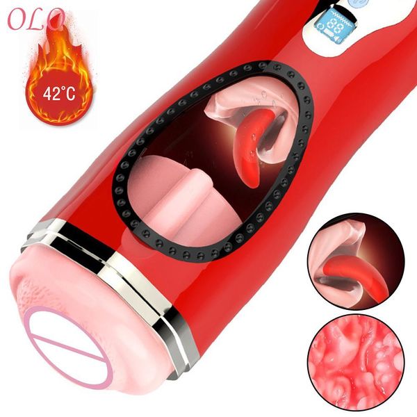 Itens de beleza masculpação masculpação copo de vibrador lambendo massageador sexy brinquedos para homens aquecidos vagina de buceta real xícaras de avião glandes sugando