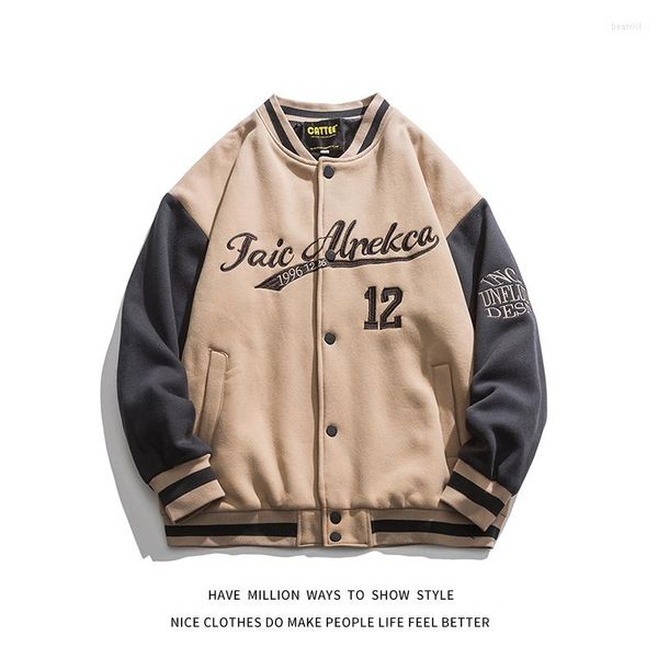 Jackets masculinos 2022 SpringAutumn Old School Bordid Letter Jacket