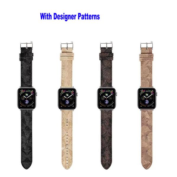 Cinturini di ricambio per designer di moda Apple WatchBand compatibile per cinturino Apple Watch Designer di lusso Pelle 38mm 40mm 41mm 42mm 44mm 45mm iWatch Series 7 Uomo Donna